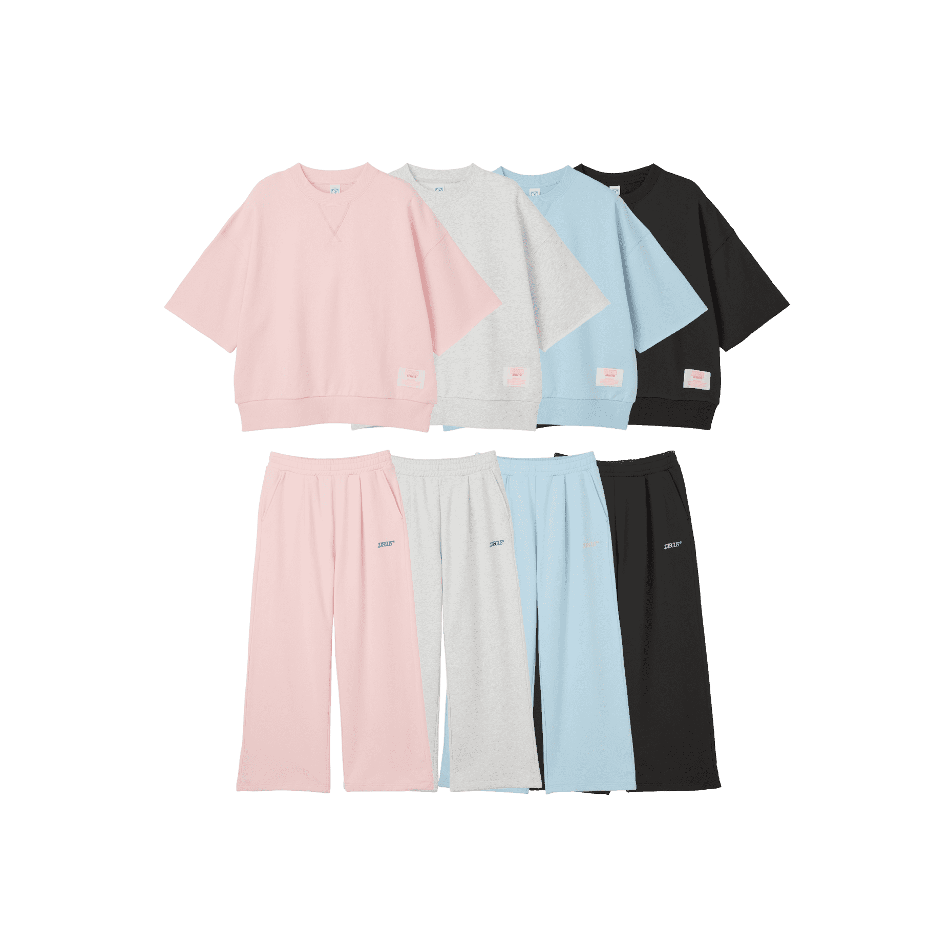 【PLAZA限定】ルーズスウェットTシャツ、ワイドスウェットパンツの画像です。