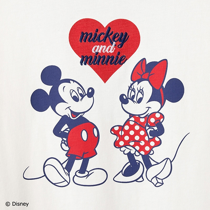 ミッキー＆ミニー Tシャツ オフホワイト